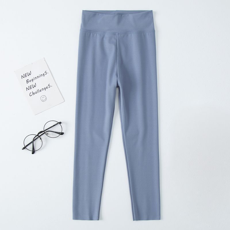 Frühlings-/Sommerhose für Mädchen, einfarbig, schmale Passform, hohe elastische Hose, lange Hose mit schmaler Passform