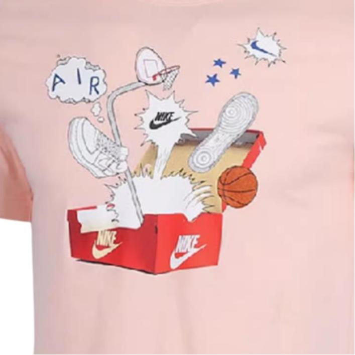 Nike Air Logo Print Sportlich Lässig Feuchtigkeitstransportierend Atmungsaktiv Kurzarm T-Shirt Herren Oberteile Pink DH0016-664