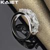 925 Silver Four Round Crystals 7-10 Ring For Women Fashion Accessories Jewelry