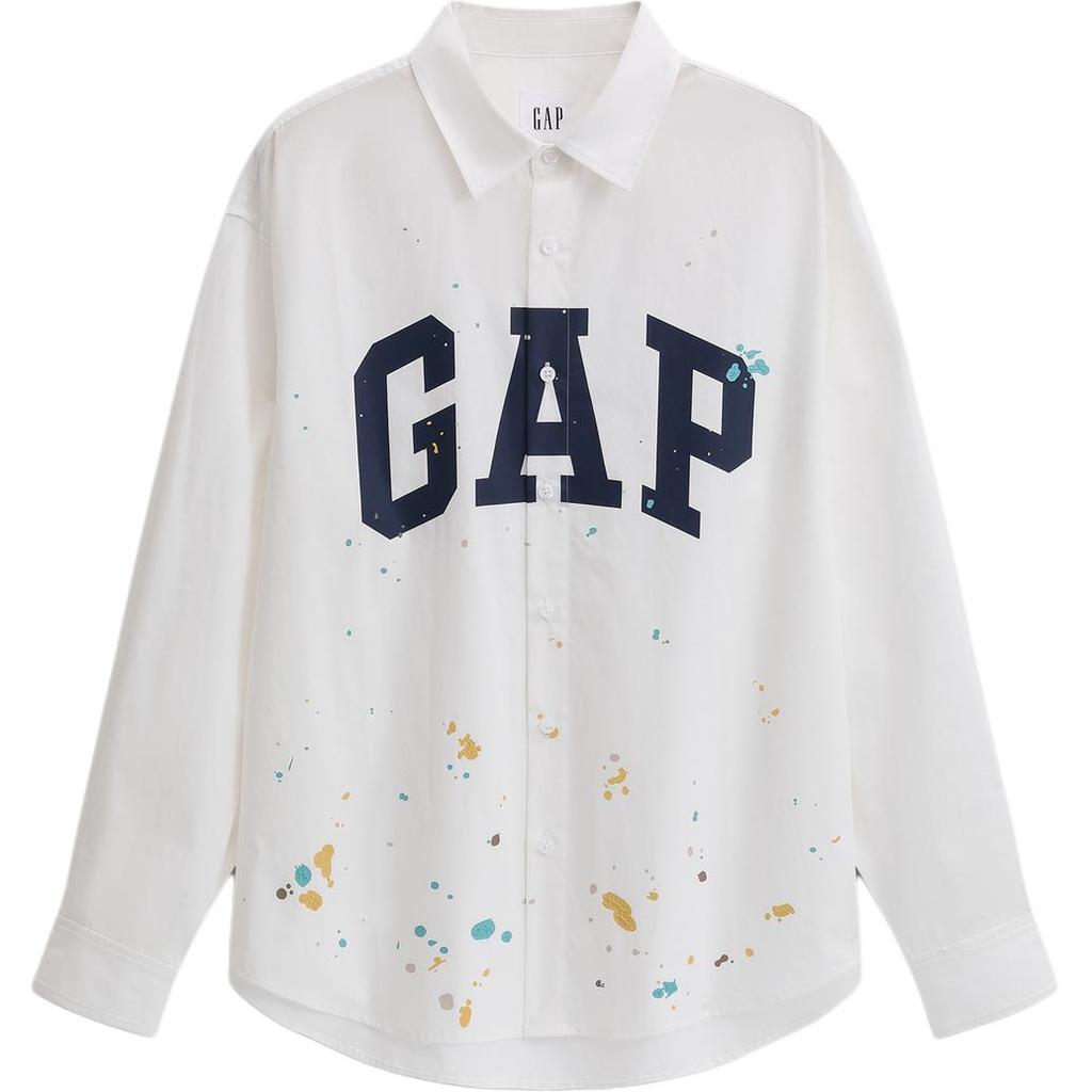 Gap Printed Logo Cotton Loose Fit Long Sleeve Shirt Unisex shirts 791969
