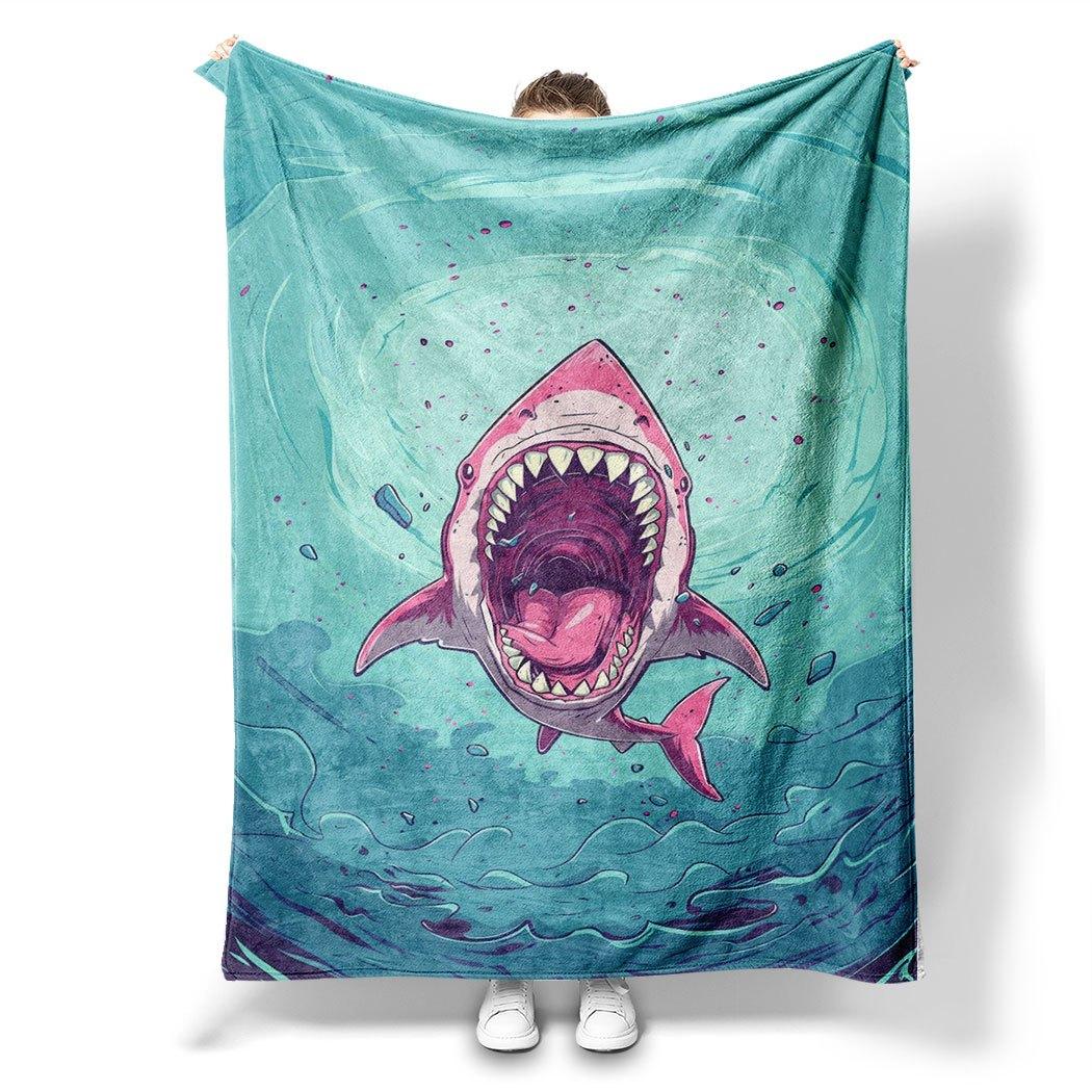 

Shark Print Flannel Throw Blanket – Cool Gift for Home Office Sofa Car Nap All season general 100x150cm