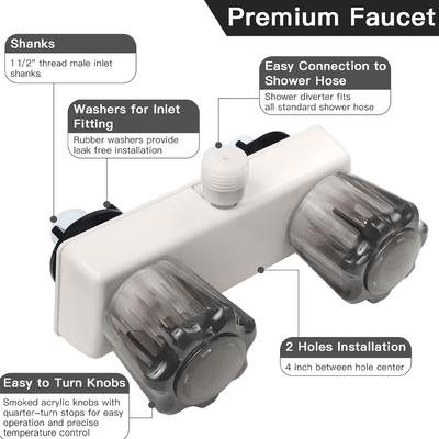 Wohnmobil Duscharmatur mit Doppelgriff Camper Duscharmatur Ersatz RV/Wohnmobil Duscharmatur Ventilumschalter für Reisen