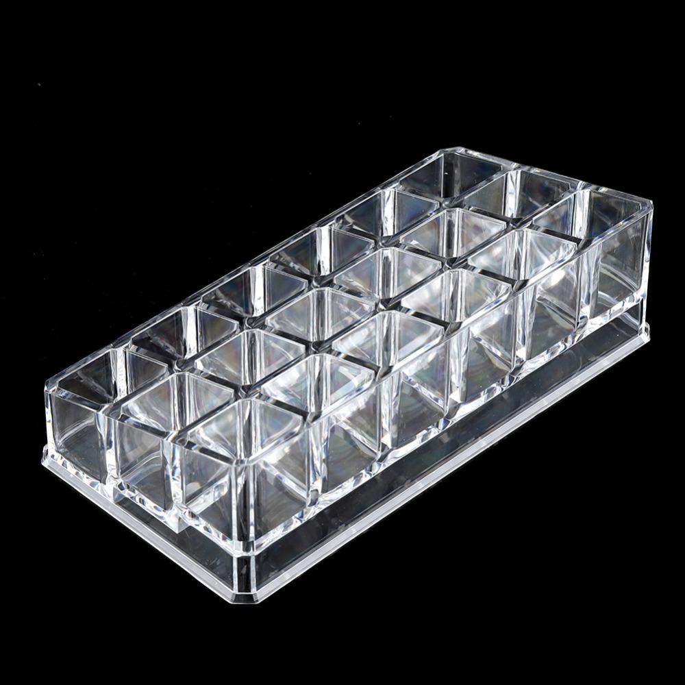 Desktop Box 18 Grid Mini Cabinets Drawer Portable Clear Lipstick Holder Multi Level 3 Rows Makeup Organizer Makeup Display