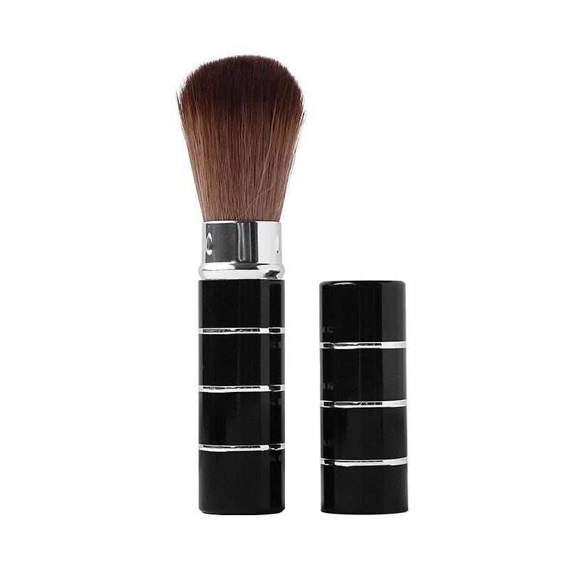 1 Adet Geri Çekilebilir Fırça Makyaj Fırçası Pudra Allık Pudra Fırçası Mini Yumuşak Naylon Kıl Çok Fonksiyonlu Taşınabilir Metal Saplı