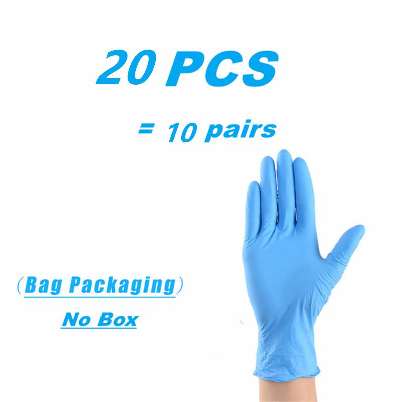 

20/50 шт. Одноразовые нитриловые перчатки Латексные перчатки без пудры Виниловые перчатки для домашней уборки, мытья посуды, работы в саду, косметические перчатки S