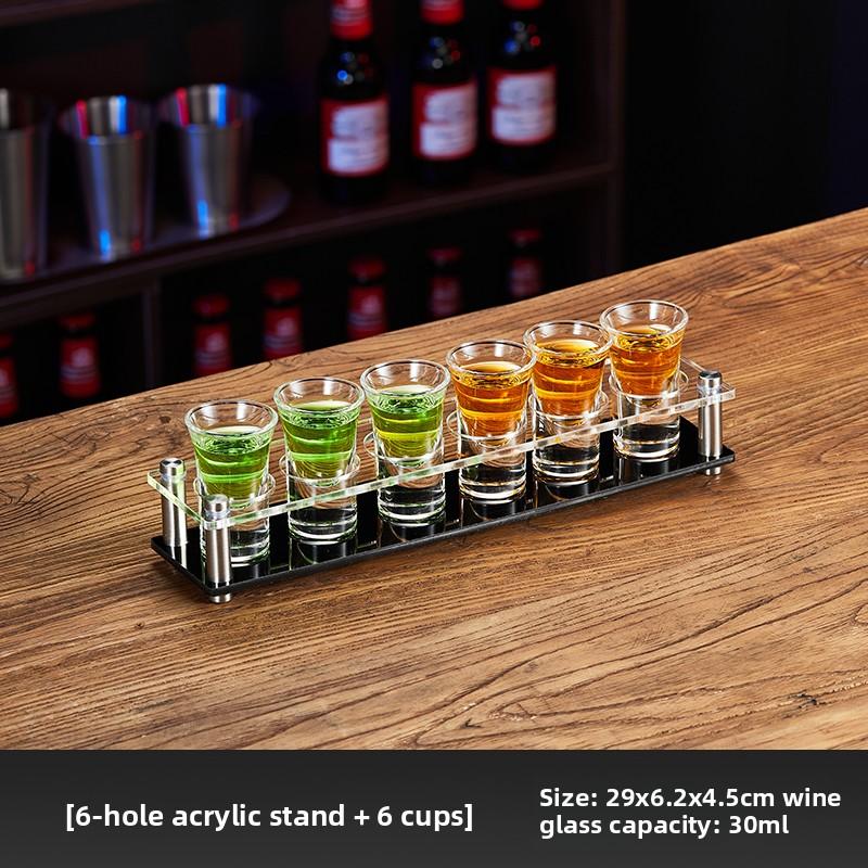 Glass Shot Cups Set with Stand Whiskey Cocktail Bomber Shot Glasses for Party Bar