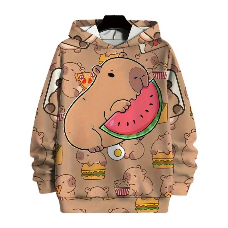 Cute Capybara 3D Print All Seasons Men Hoodies Women Casual Sweatshirt Cool Pullover Tops Unisex Cartoon Clothes Unisex Hoodies