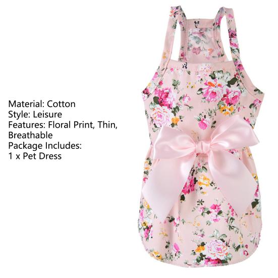 Pet Clothes - Flower Print Cotton Cute Pet Dress Cat Dog Costume Outfit Clothes