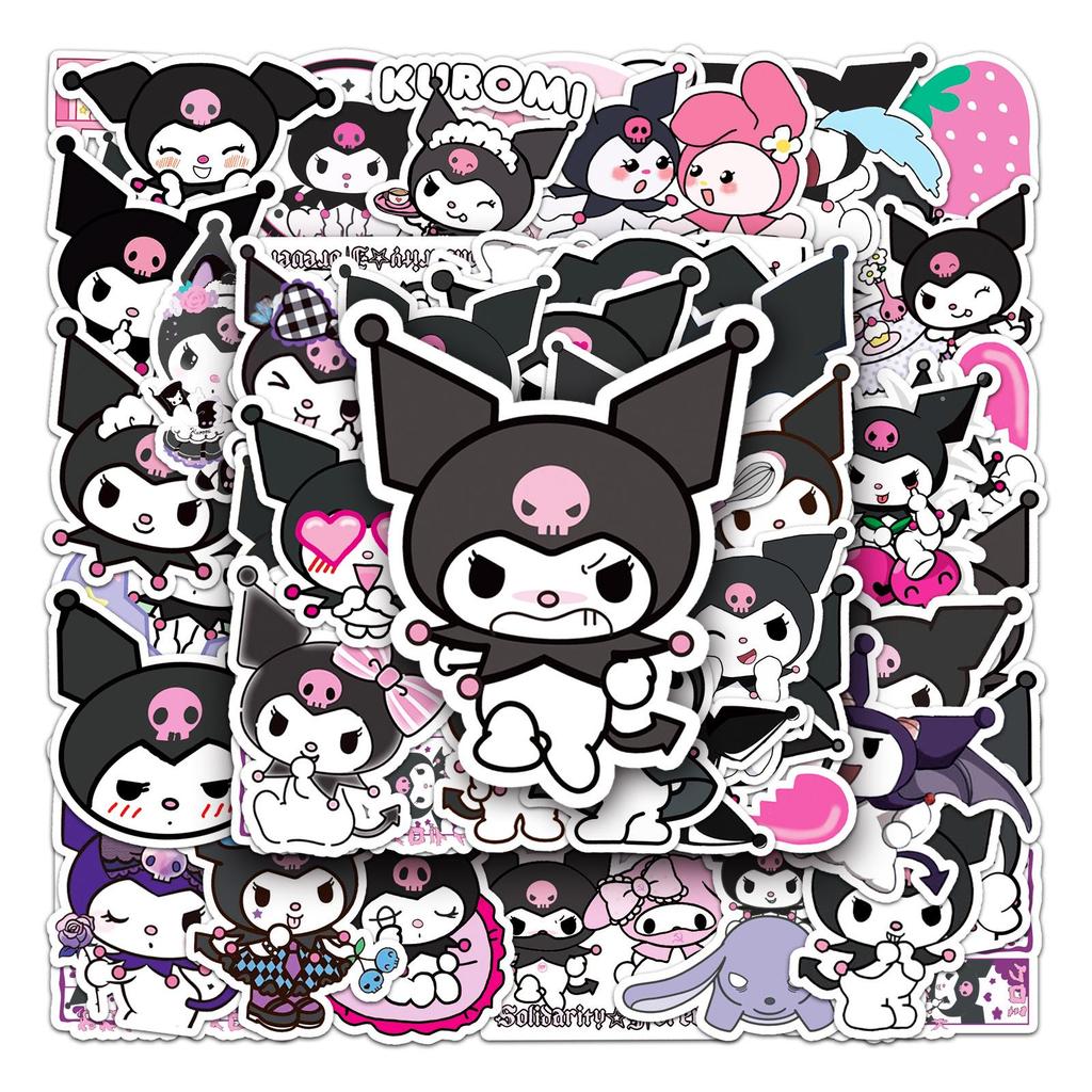 50 Kuromi Cute Cartoon Waterproof Stickers for Suitcases, Phone Cases, Laptops, and Journals.