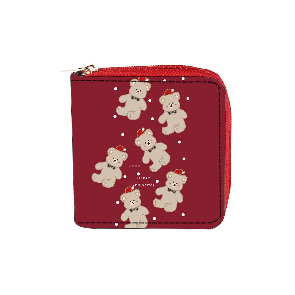 

Аниме олень Санта короткий кошелек на молнии маленький кошелек клатч