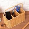 Large Capacity Woven Basket Space Saving Easy Clean Storage Tray with Handle Woven Weaving Utensil Organizer Basket