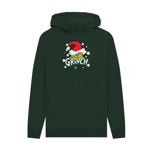 The Grinch Unisex Adult Santa Hat Stars Hoodie