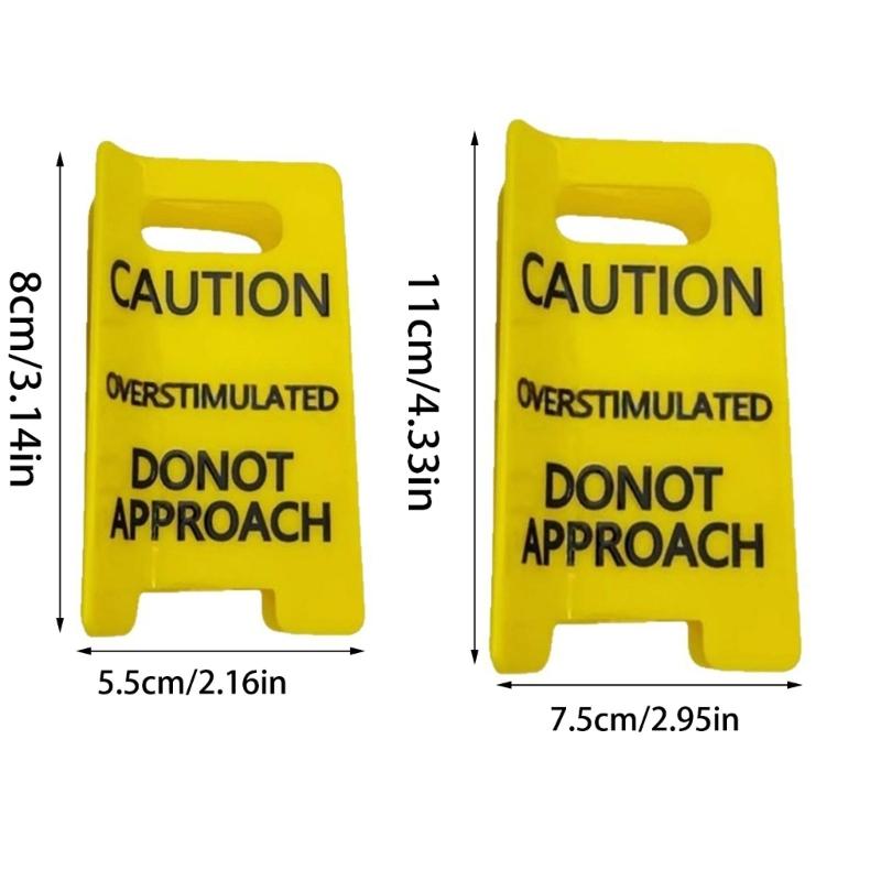 2PC Popular Caution Sign Hair Claw Clip Overstimulated Design Ponytail Holder for Thick Curly Fine Hair with Strong Grip