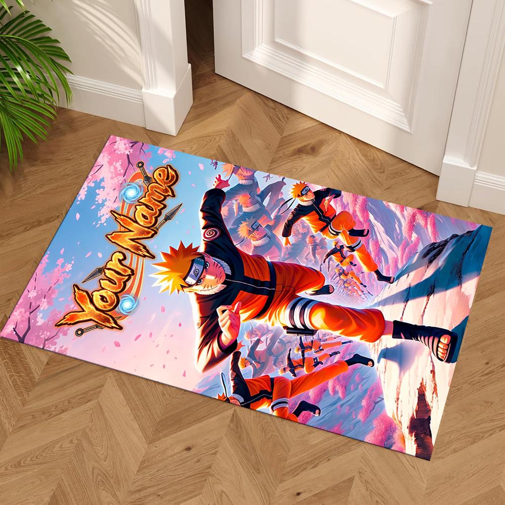 Naruto Character Customizable Name Area Rug Perfect for Living Rooms Kitchen Outdoor Game Room Anti-slip Rug Decorate Offices
