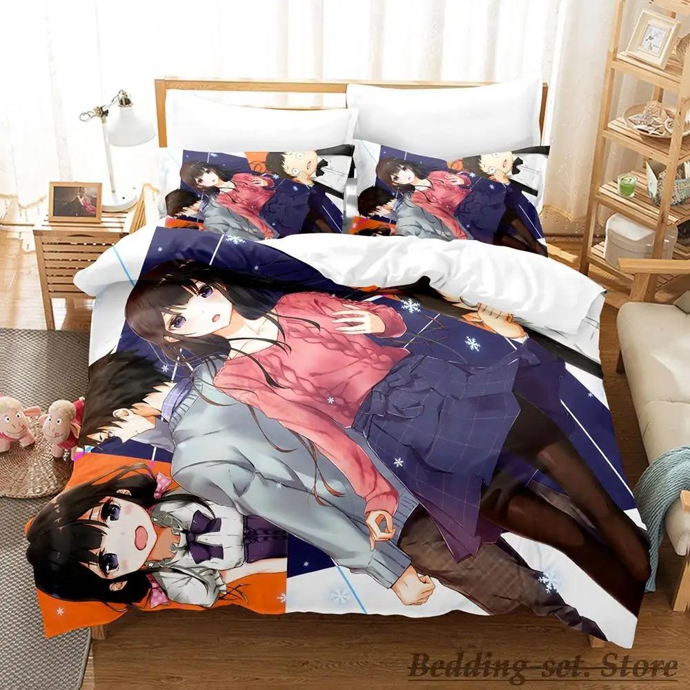 Comfortable Anime Print Bedding Set With Duvet Cover And Pillowcases Single Twin Full Queen King Sizes For Adults And Kids