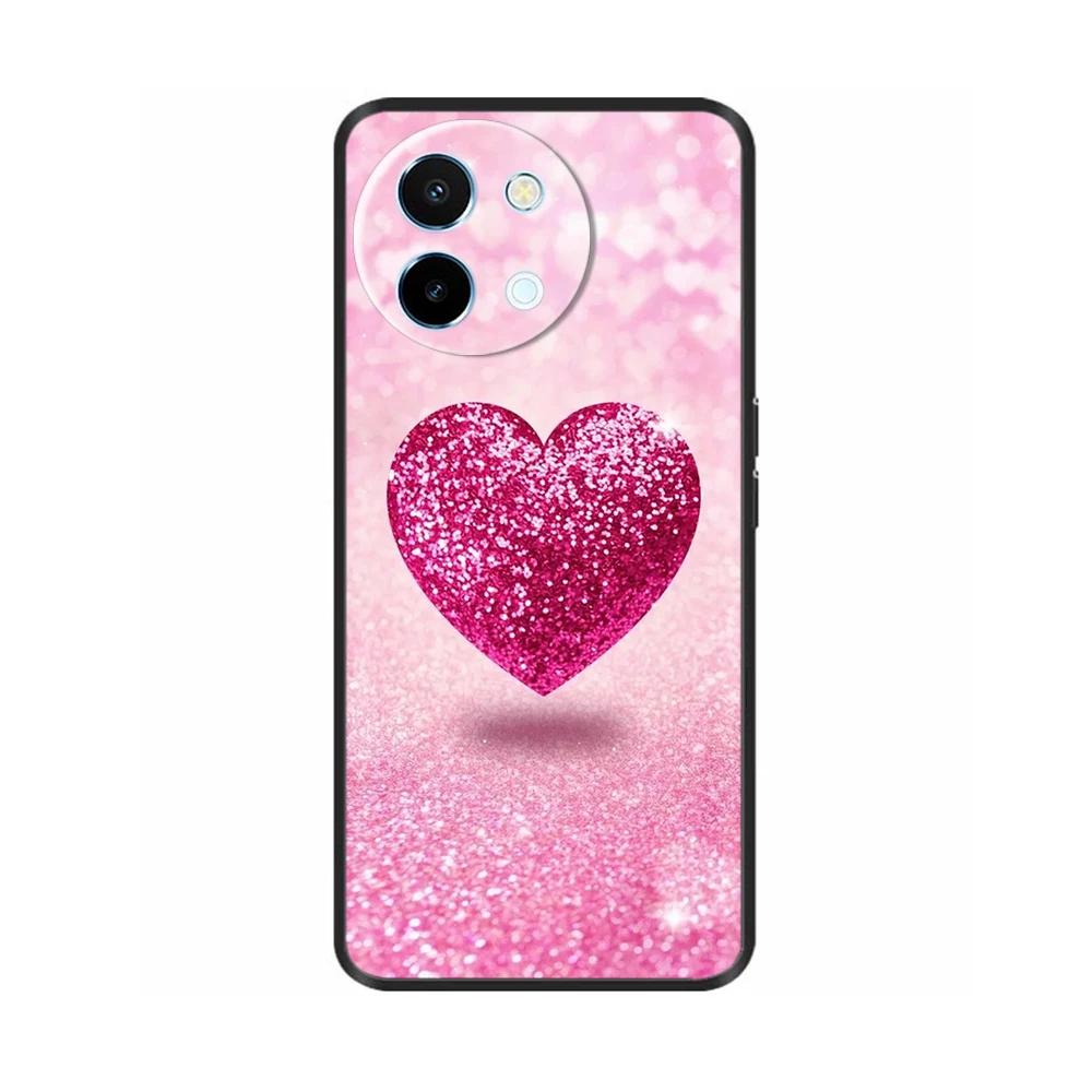 For Vivo Y38 5G Phone Case Cute Fashion Heart Flowers Cases For Vivo Y18 Soft Silicone Bumper Cover For Vivo Y18E Fundas Shells