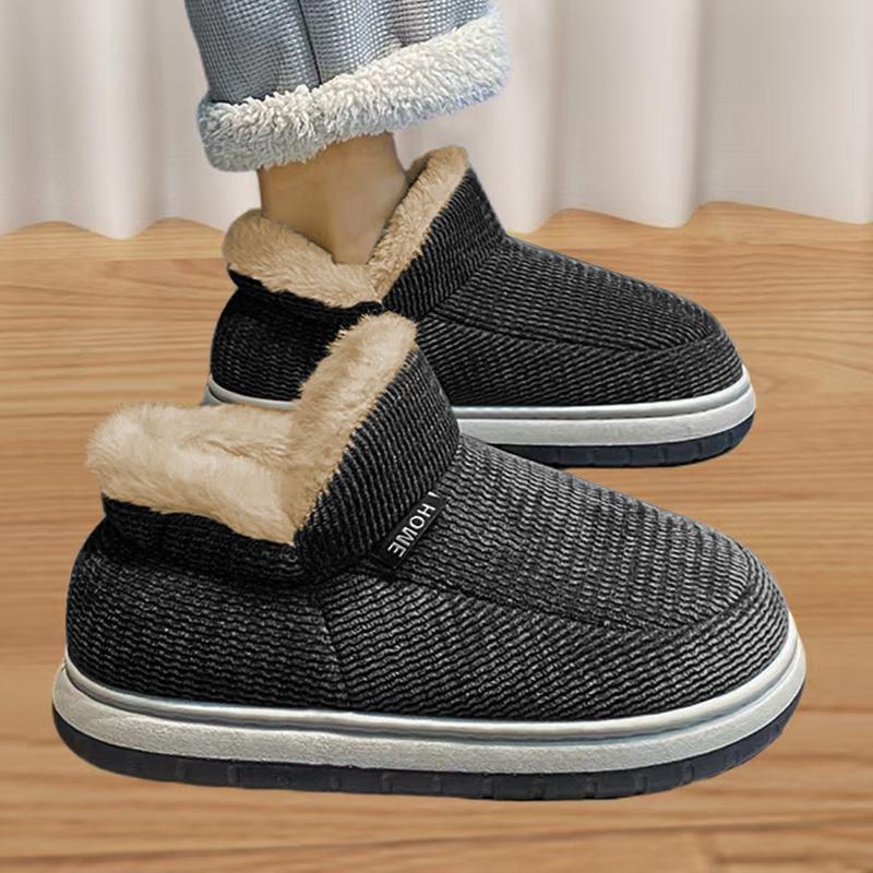 Heel cotton slippers winter velvet warm cotton shoes outdoor bread shoes