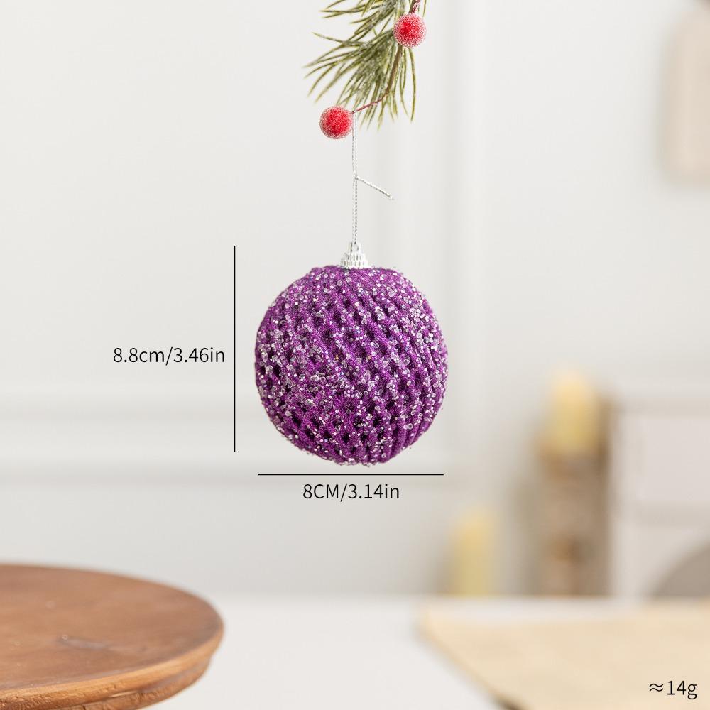 Purple Color Christmas Tree Ornaments Plastic Material Christmas Spheres Holiday Decor
