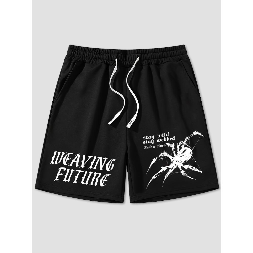 

Korean Style Men Printed Knee Length Shorts Loose Casual Streetwear Fashion Daily Holiday Short Pants XL