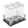 6PCS Coffee Beans Storage Tubes High Borosilicate Glass Coffee Bean Cellars with Display Stand for