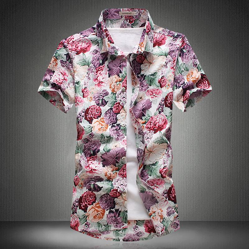 Stylish Summer Casual Floral Short Sleeve Shirt For Men In Plus Sizes With Comfortable Fit