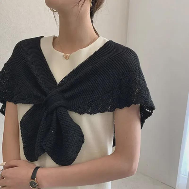 Women's Knitted Korean Cloak: Versatile Office Scarf & Shawl