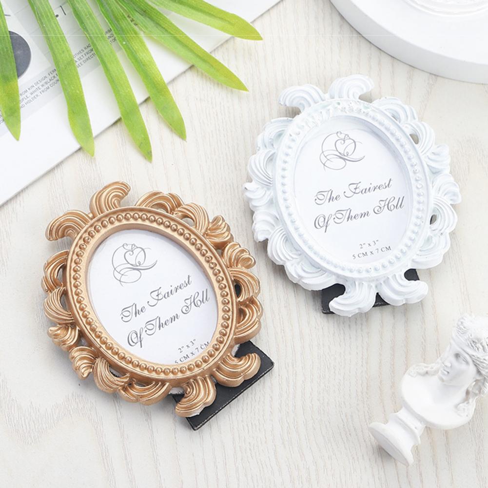 Decorative Resin Frame Elegant Oval Photo Frame Set for Home Decor Wedding Display Vintage Resin Picture Holder