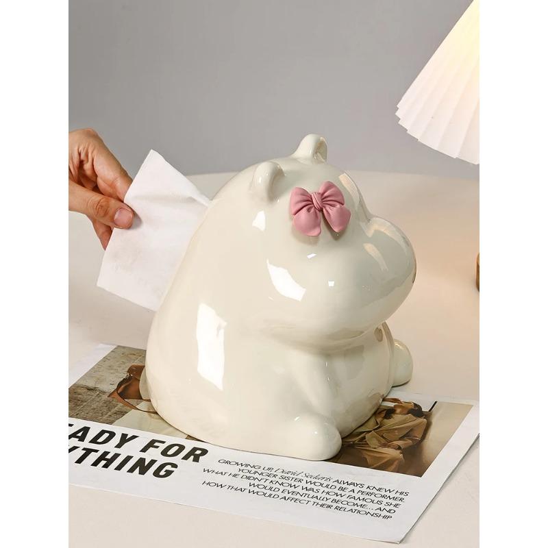 Ceramic Paper Box Creative High-end Light Luxury Home Living Room Coffee Table Advanced Sense High Appearance Level Tissue Box