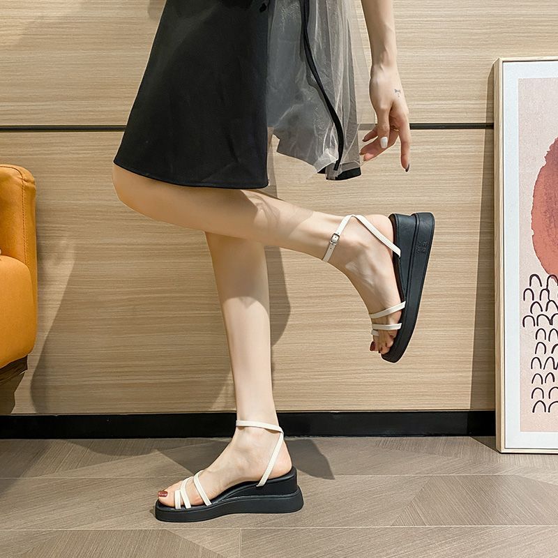 Ladies Shoes Wedge with Platform Waterproof Wedges Heel Women's Sandals Roman Style Open Toe Comfortable and Elegant Vip Sales