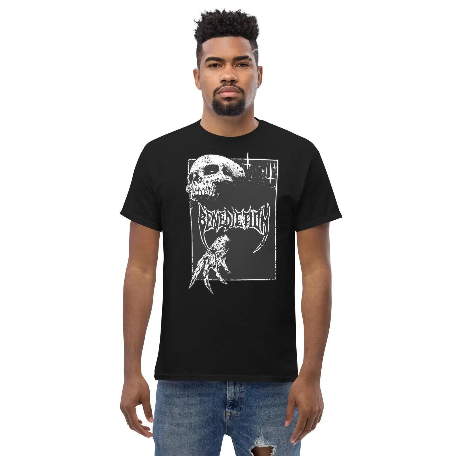 Unisex Adult Casual Music Benediction Skull Graphic T-Shirt Death M... XXXL