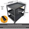 Three-Tier Hand Push Tool Cart for Auto Repair and Maintenance, Multi-functional Mobile Parts Storage Shelf