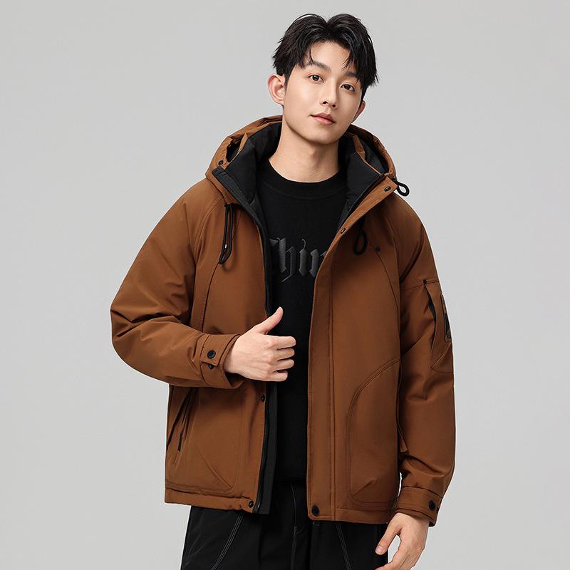 

Men s 2025 Winter Hooded Down Jacket - Thick, Warm, Casual Outerwear XL