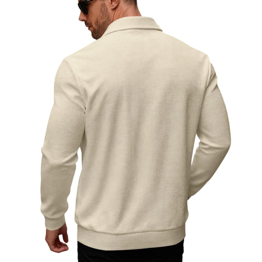 Men's  Flip Collar  Zipper  Long Sleeves  Self-Cultivation  Jacket  Cardigan  Coat