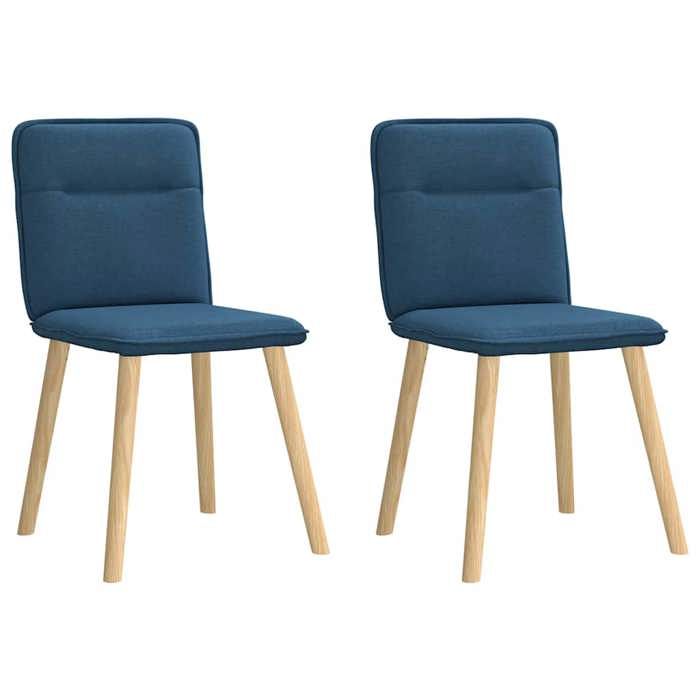 VidaXL Chaises à manger lot de 2 bleu tissu, chaise de dîner, chaise de cuisine, chaise d'appoint, chaise, chaise de salon, 4101228