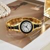 Ladies Quartz Watch Round Band Wristwatch Strap Analog Watch Contrasting Color Dial Slim Women Bracelet Gift