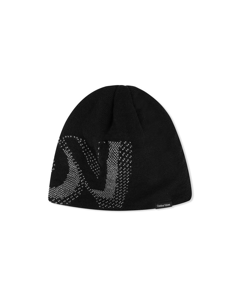 Ausdoeoboiseu Ov Shadow Jacquard Beanie (Black)