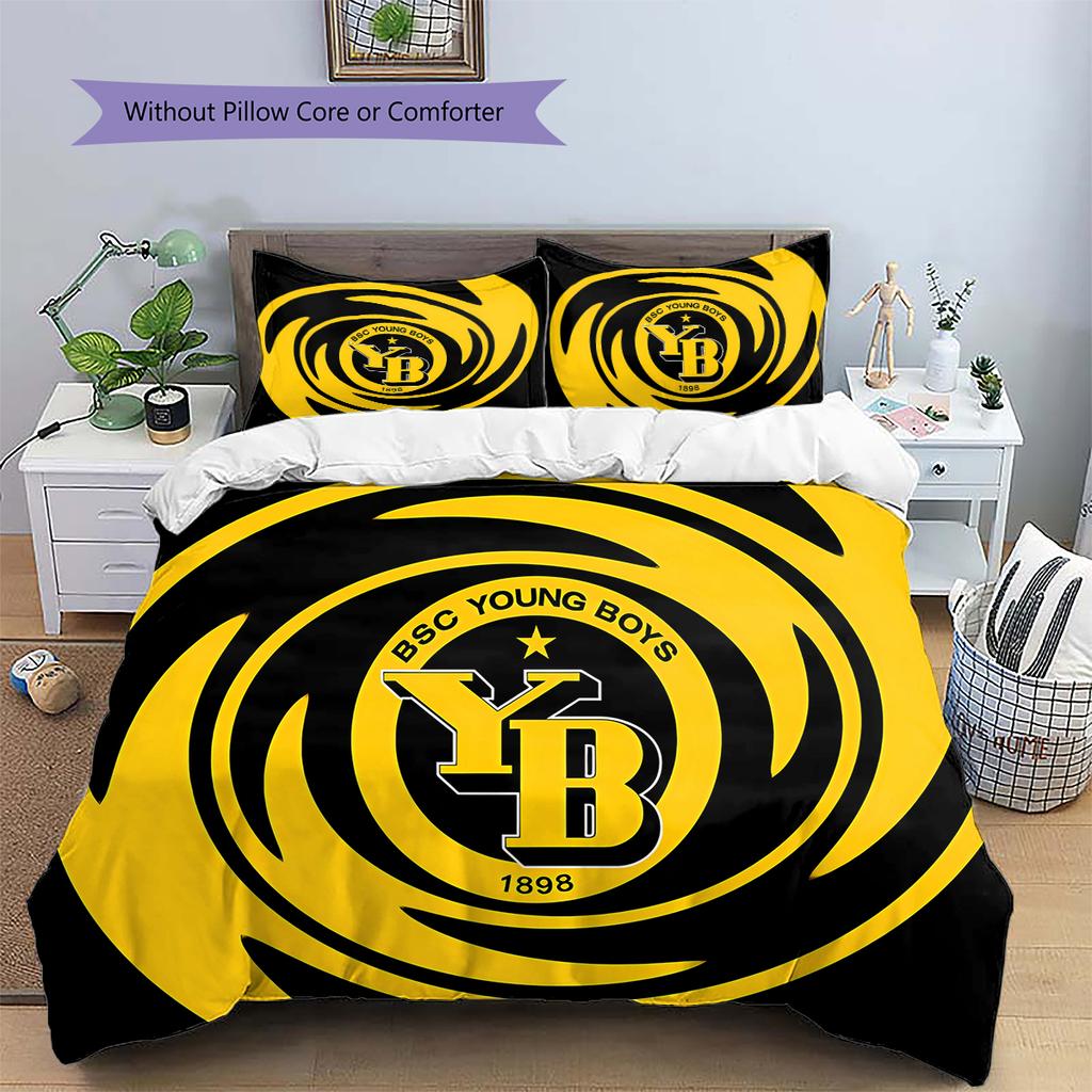 BVB Pattern Bedding,Quilt Set Quilt Cover Pillowcase Home Birthday Gift (1 * Duvet Cover + 2 * Pillowcase, Without Core)