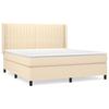 3131606 vidaXL Divan Bed with Mattress Cream 160x200 Cm Fabric