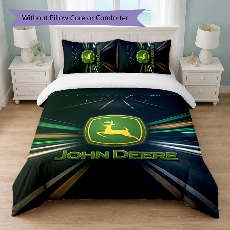 John Deere Print 3Pcs Bedding Set Duvet Cover With Two Pillowcases Soft Bed Linen For Household Bedroom