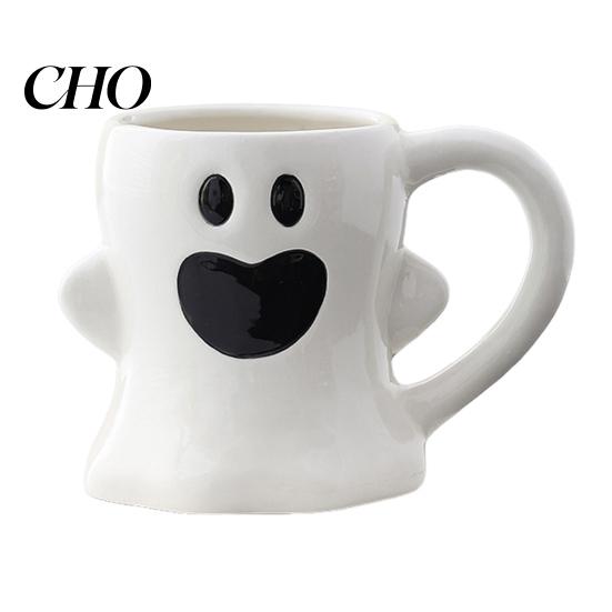 Keramik Fantasy Trinkgeschirr Halloween Tasse Niedliche Geist Kürbis Tasse Wiederverwendbar Gruselig Handgemacht Kaffee mit Deckel Einzigartige Partygeschenke Mit