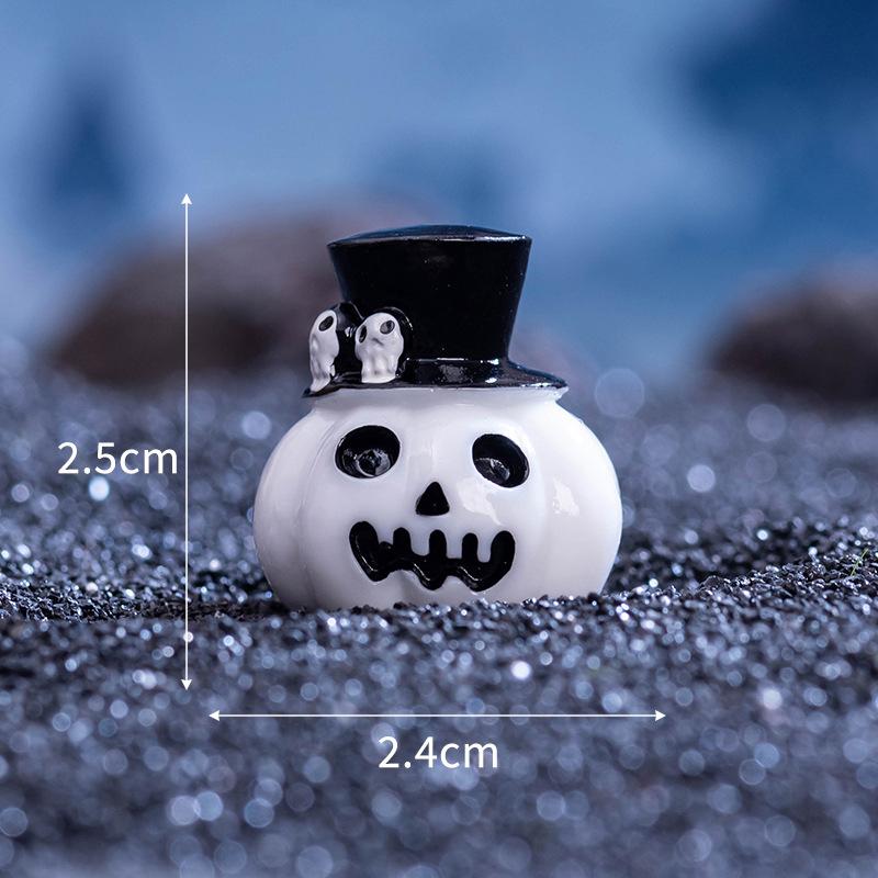 1Pc Wizard Ghost Pumpkin House Figurines Resin Ornaments Halloween Decorations Micro Landscape Ornament Diy Desktop Decor