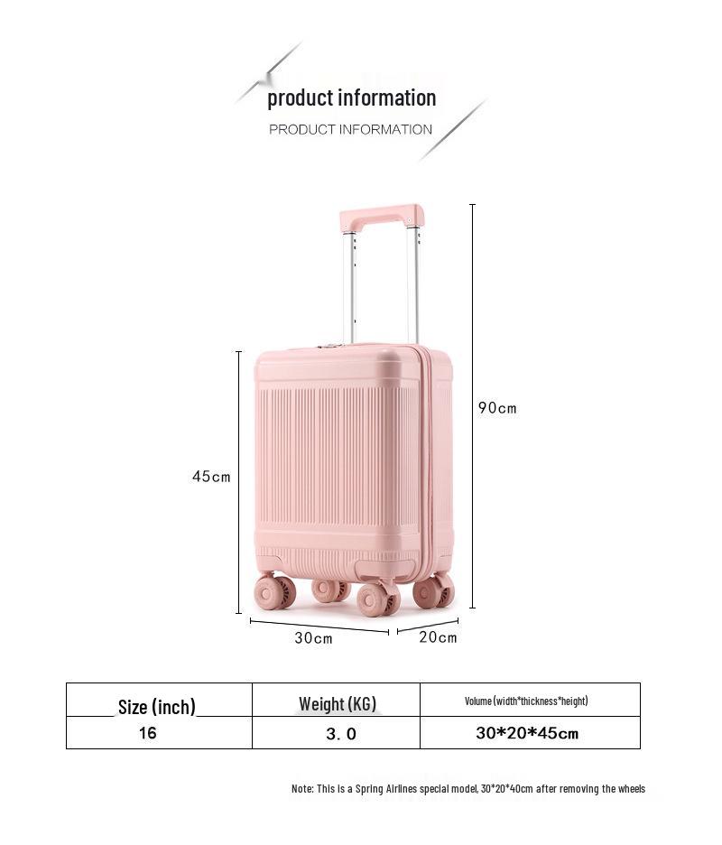 16-Inch Leather Carry-On Suitcase with Universal Wheels - Trolley Case for Men and Women