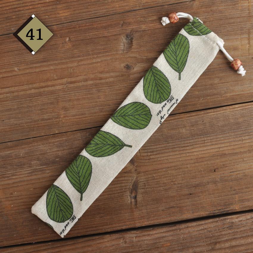 1pc Eco Friendly Canvas Drawstring Pouch Japanese Style for Chopsticks Spoon Straw Home Kitchen Travel Organizer