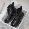 Chelsea Boots Men'S Autumn And Winter New British Style Business Leather Shoes Mid-Top Martin Boots Men'S 2908-J