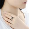 Black Spider Animal Female Jewelry White Spider Web Micro Paved Zircon Stone Fashion Women Personality Finger Ring