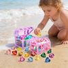 Children's Water Play Treasure Chest Toy Set with Assorted Gem Shapes for Summer Pool Diving Games Suitable for Outdoor and Indoor Use