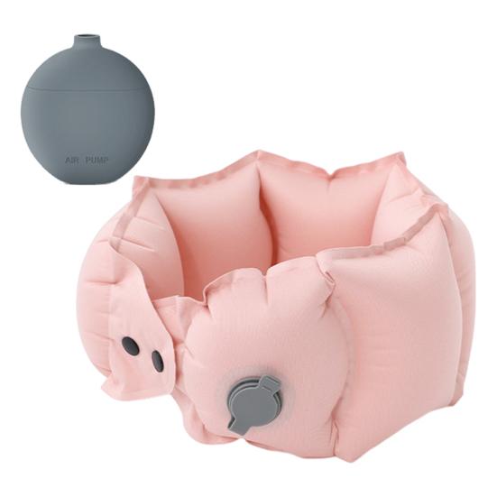 Inflatable U-Shape Neck Pillow Portable Press To Inflate Ergonomic Head Neck Support Ultralight Car Airplane Train Outdoor Travel Cervical Cushion