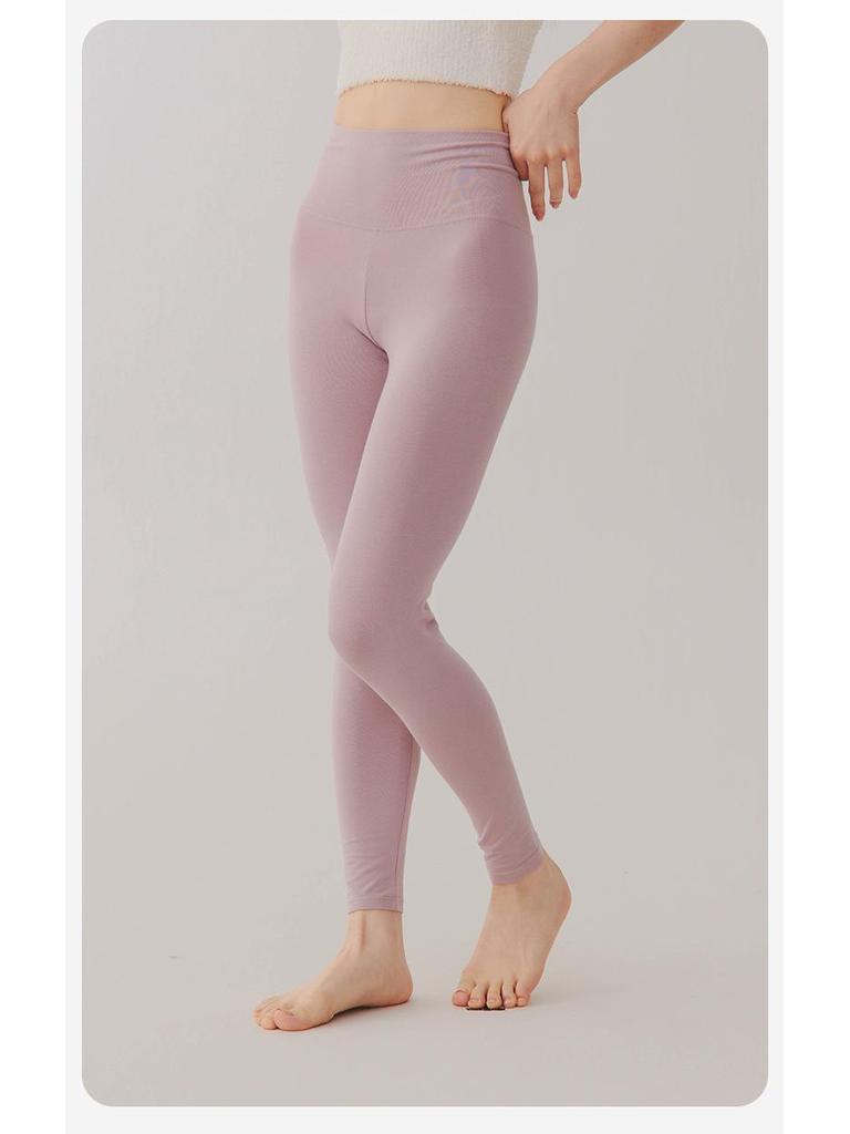 Damen High-Waist Antibakterielle Gebürstete Baumwolle Schlankheits-Hose - Dünne, Warme Basisschicht für den Winter