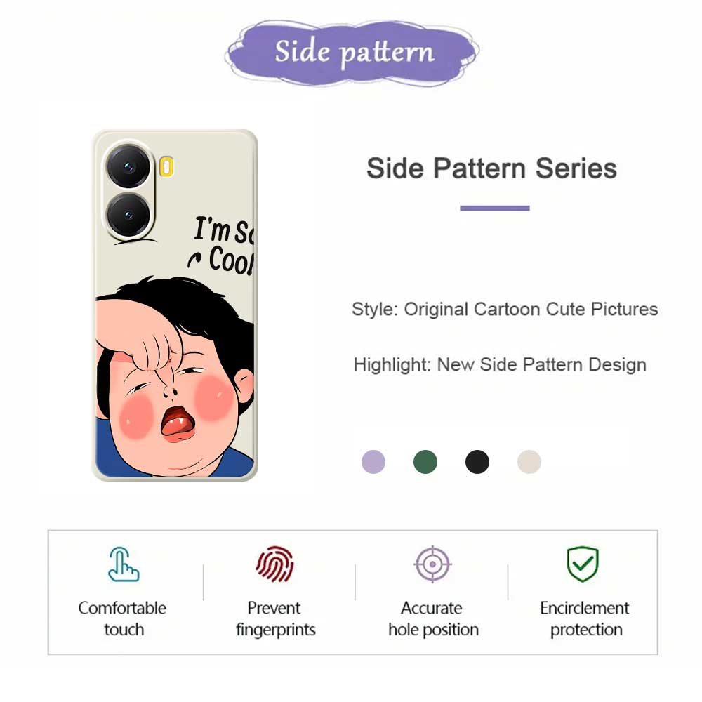 For Xiaomi Redmi Turbo 4 5G/Poco X7 Pro 5G Case Make Faces Kid Pattern Printing Straight Edge TPU Phone Back Cover
