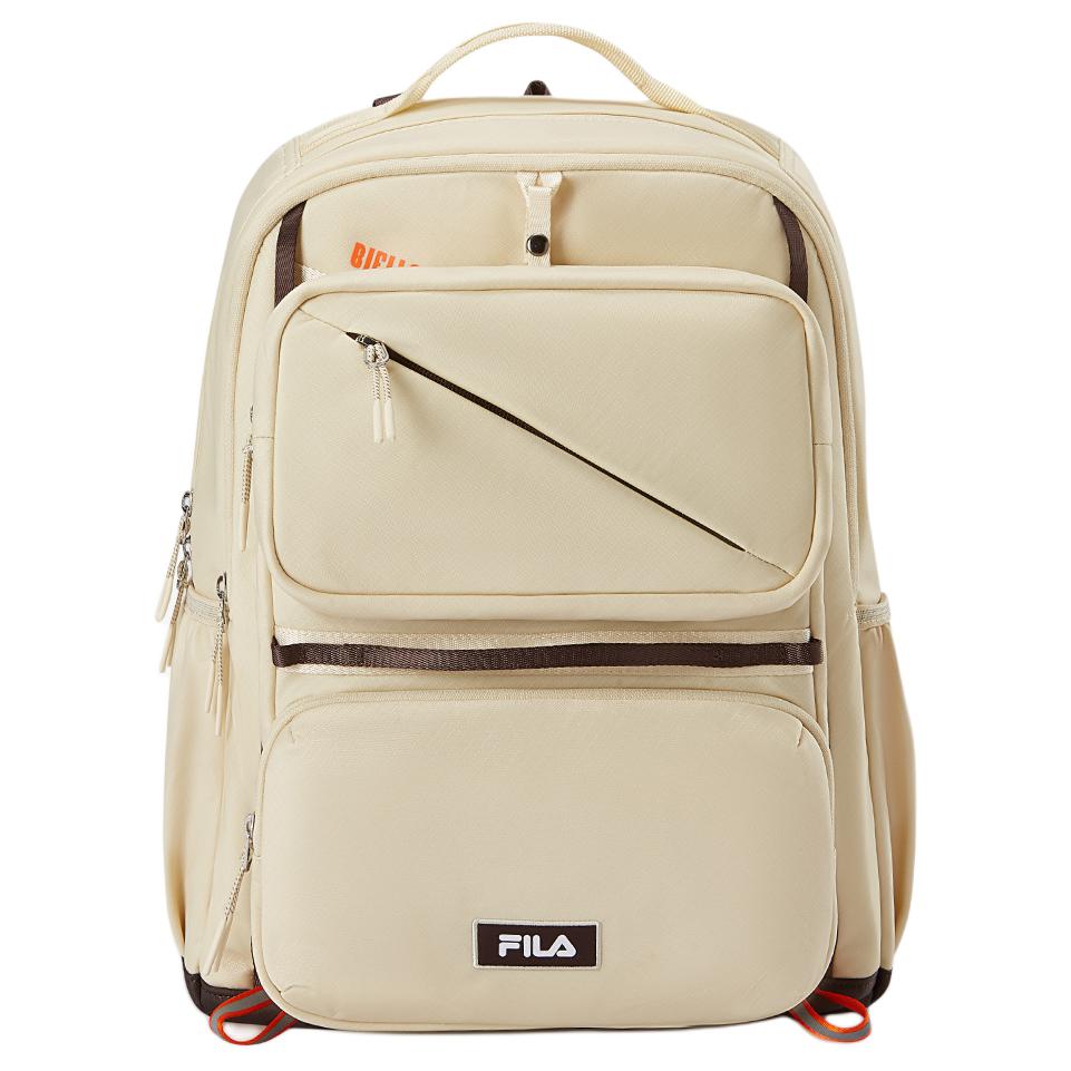 

New FILA KIDS Nylon Backpack Medium Unisex Beige K18B431119FWT 30.0*18.0*41.1CM